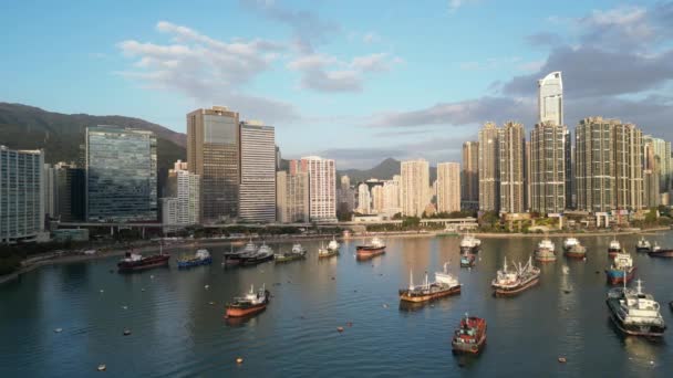 Paisagem Canal Rambler Hong Kong Fev 2023 — Vídeo de Stock