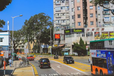 Feb 22 2022 Residents and visitors stroll along the street in Sai Kung