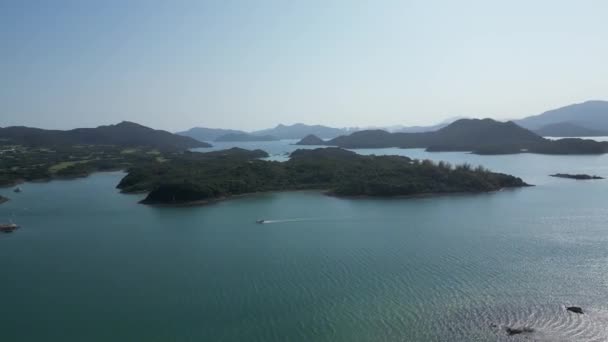 Drone Vista Delle Isole Nel Villaggio Sai Kung Hong Kong — Video Stock