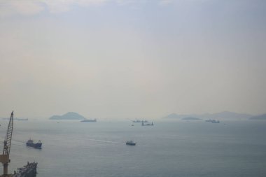 29 Oct 2013 the sunset time of Ma Wan channel, hong kong