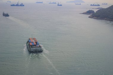 29 Oct 2013 the sunset time of Ma Wan channel, hong kong