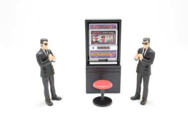 a group of gangster with the slot machine