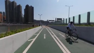 Feb 26 2023 view from bike, the Cross Bay Bridge Bike tail.