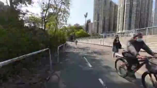 Februar 2023 Blick Vom Fahrrad Der Hong Kong Bike Tail — Stockvideo