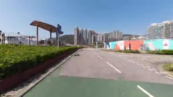Feb 2023 Vista Desde Bicicleta Cola Bicicleta Hong Kong — Vídeos de Stock