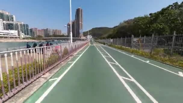 2023年2月26日自転車からの眺め 香港自転車の尾 — ストック動画