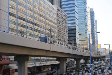 the street scape of Kwun Tong road, Hong Kong 30 Nov 2013