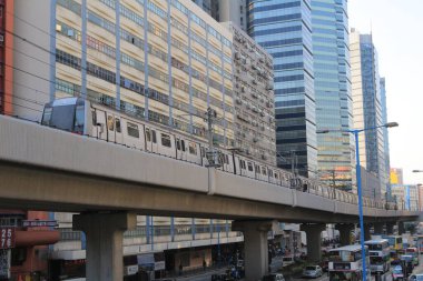 the street scape of Kwun Tong road, Hong Kong 30 Nov 2013