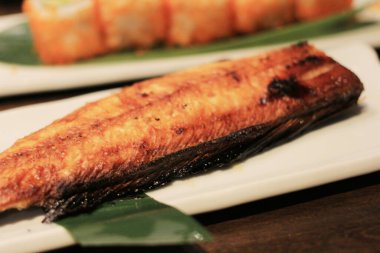 a Fish, grilled fish, grilled fish, soy sauce, Japanese style, Hokke fish