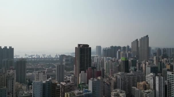 Skyline Yau Tsim Mong District Hong Kong City Feb 2023 — 图库视频影像