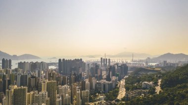 a city view of Kowloon west, hong kong, Feb 28 2022