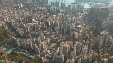 a city view of Kowloon west, hong kong, Feb 28 2022
