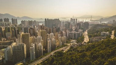 a city view of Kowloon west, hong kong, Feb 28 2022