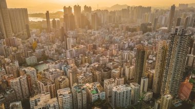 a city view of Kowloon west, hong kong, Feb 28 2022