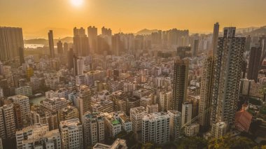a city view of Kowloon west, hong kong, Feb 28 2022