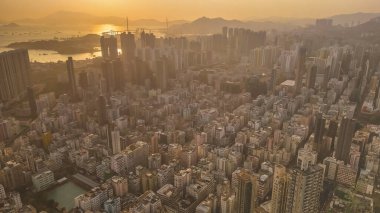 a city view of Kowloon west, hong kong, Feb 28 2022