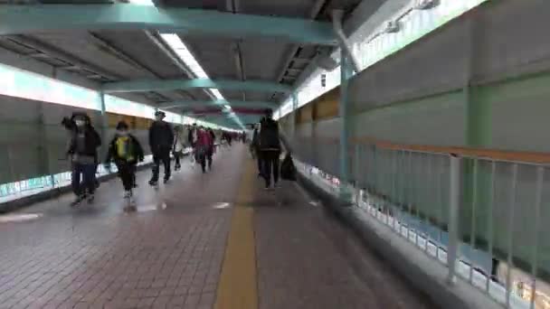Pedestrian Footbridge System Mong Kok Hong Kong Feb 2023 — Vídeo de Stock