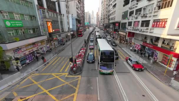 Nathan Hong Kong Street Life Kowloon Fevereiro 2023 — Vídeo de Stock