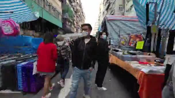 Ladies Market Tung Choi Mong Kok Feb 2023 — Vídeo de stock