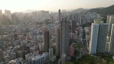 Kowloon 'un batı manzarası, Hong Kong, 28 Şubat 2023