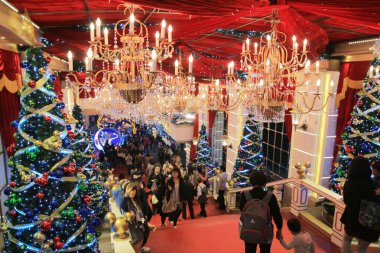 14 Kasım 2013 Tsim Sha Tsui, Noel ışıklandırması, Hong Kong