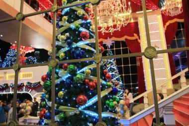 14 Kasım 2013 Tsim Sha Tsui, Noel ışıklandırması, Hong Kong