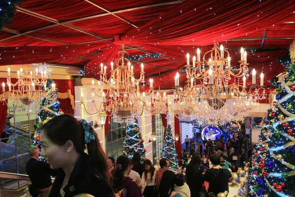 Ноя 2013 Цим Цуй Рождественское Освещение Гонконг — стоковое фото