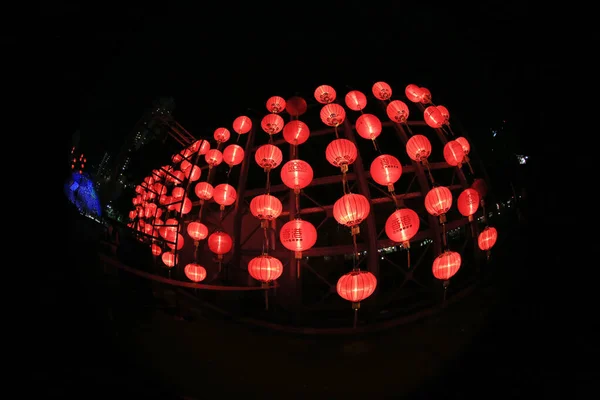 Çin Geleneksel Festivali Için Bir Kırmızı Fenerler Eylül 2013 — Stok fotoğraf