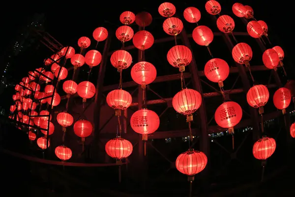 Ένα Κόκκινο Φανάρια Για Την Κινεζική Παραδοσιακό Φεστιβάλ Σεπτέμβριος 2013 — Φωτογραφία Αρχείου