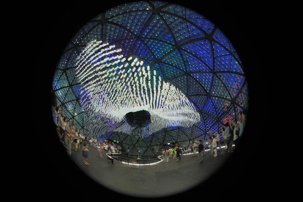 stock image Victoria Park dome lights up to celebrate the mid-autumn festival 17 Sept 2013