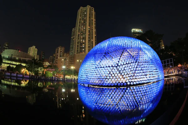 stock image Victoria Park dome lights up to celebrate the mid-autumn festival 17 Sept 2013