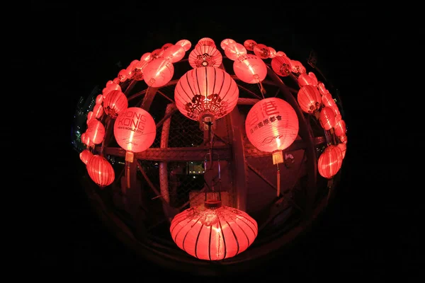 Ένα Κόκκινο Φανάρια Για Την Κινεζική Παραδοσιακό Φεστιβάλ Σεπτέμβριος 2013 — Φωτογραφία Αρχείου