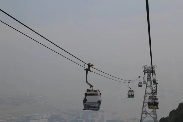 Ngong Ping 360 Aerial Cable Cars Sky Tram Sept 2013 — Stock Photo, Image