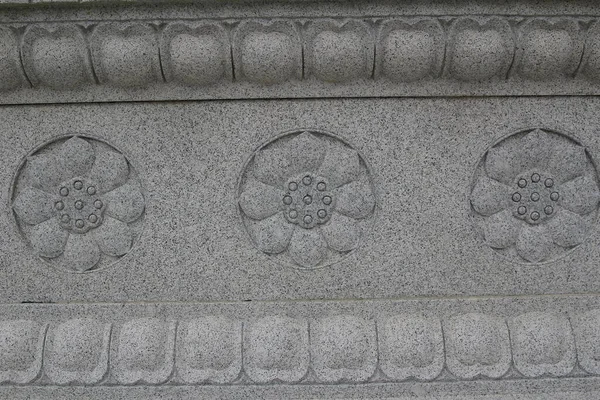 Lotus Sacré Sur Mur Dans Monastère Bouddhiste Détail Architectural — Photo