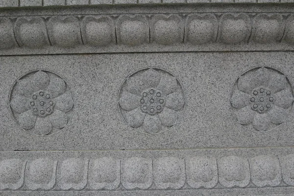 Święte Lotosy Ścianie Buddyjskim Klasztorze Detal Architektoniczny — Zdjęcie stockowe