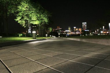 2 Kasım 2013, gece yarısı aydınlık park yolu.