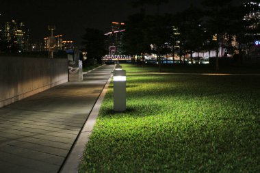 2 Kasım 2013, gece yarısı aydınlık park yolu.