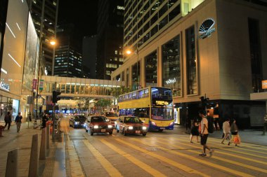 25 Kasım 2013 Modern Şehir Gece Otoyolu Trafiği, Hong Kong