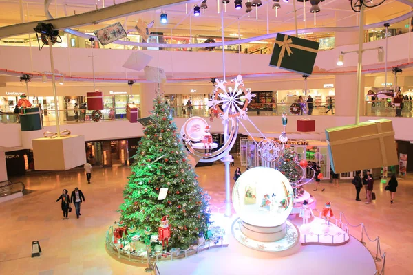 Illuminazione Natale Centro Commerciale Hong Kong Nov 2013 — Foto Stock