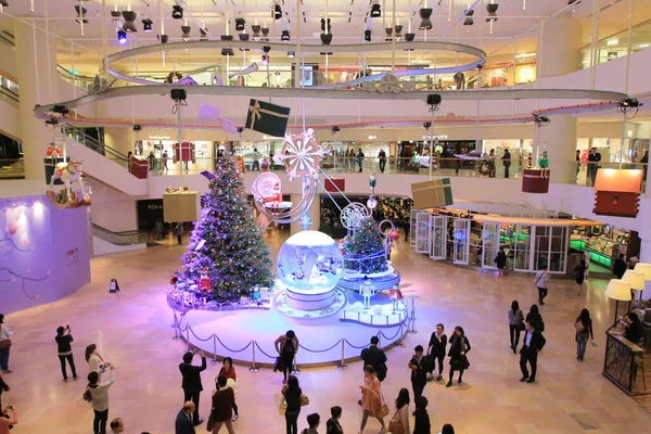 Illuminazione Natale Centro Commerciale Hong Kong Nov 2013 — Foto Stock