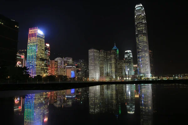 Nov 2013 Den Hong Kong Skyskrapa Torn Hög Natten — Stockfoto