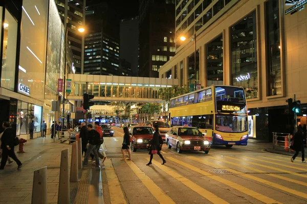 Nov 2013 Ciudad Urbana Moderna Con Tráfico Autopistas Noche Hong —  Fotos de Stock