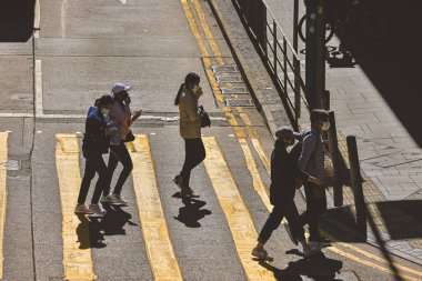 Hong Kong, Central 'da yoğun bir kavşak. 5 Mart 2023