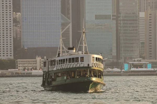 Março 2023 Star Ferry Atravessando Victoria Harbour — Fotografia de Stock