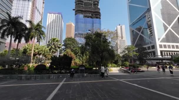 Центральный Деловой Район Гонконга Сад Четер Марта 2023 Года — стоковое видео