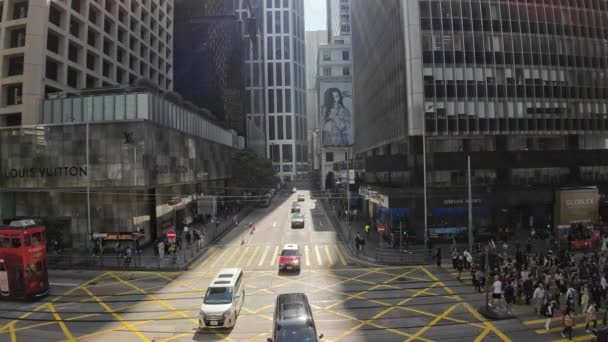 Concurrida Encrucijada Central Hong Kong Marzo 2023 — Vídeos de Stock