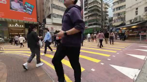 Pedestrian Traffic Times Square Causeway Bay March 2023 — Stock Video