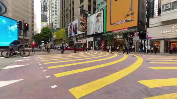 Voetgangersverkeer Times Square Causeway Bay Maart 2023 — Stockvideo