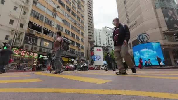 Pedestrian Traffic Times Square Causeway Bay Березня 2023 — стокове відео