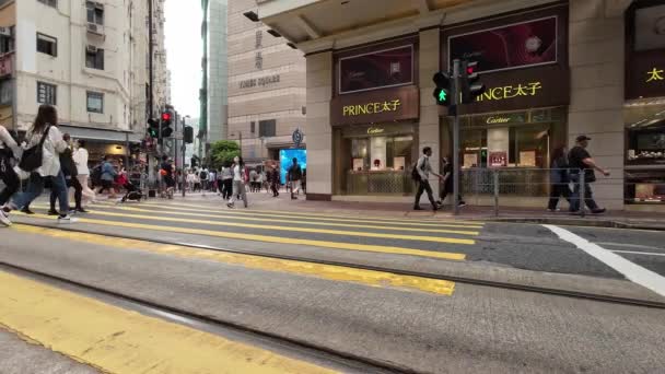 Pedestrian Traffic Times Square Causeway Bay March 2023 — Stock Video
